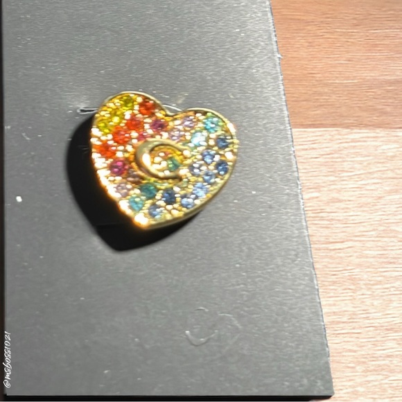 Coach Pave Rainbow Stud Earrings BRAND NEW - Picture 2 of 4